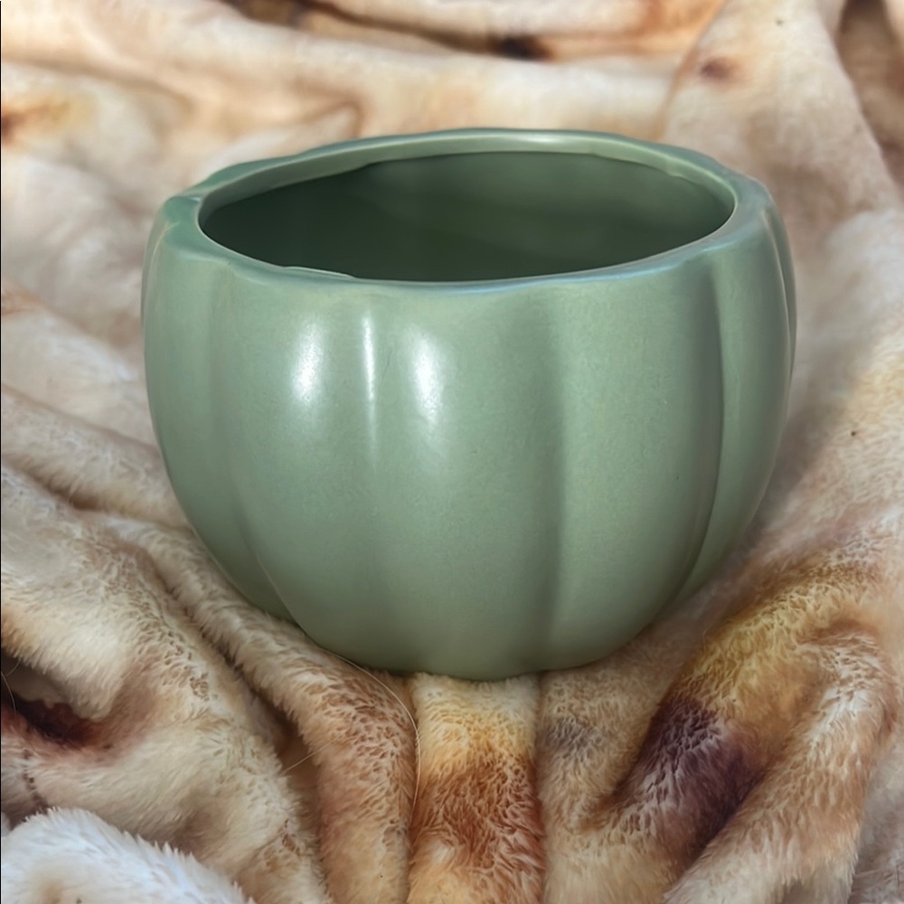 Elegant Green Ceramic pumpkin Planter